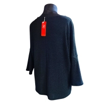 Wieczorowa tunika błyszcząca brokatem czarna - luźny fason